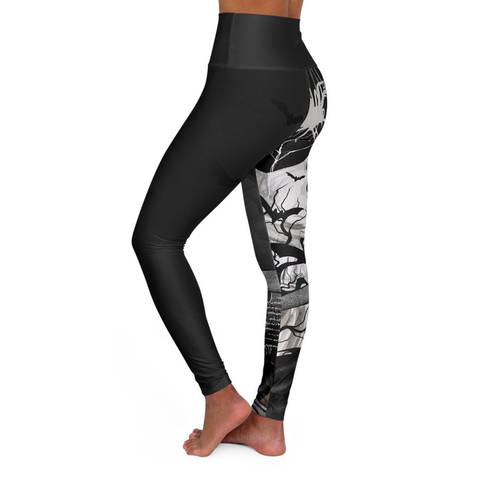 Halloween High Waisted Yoga Leggings, Ghost leggings