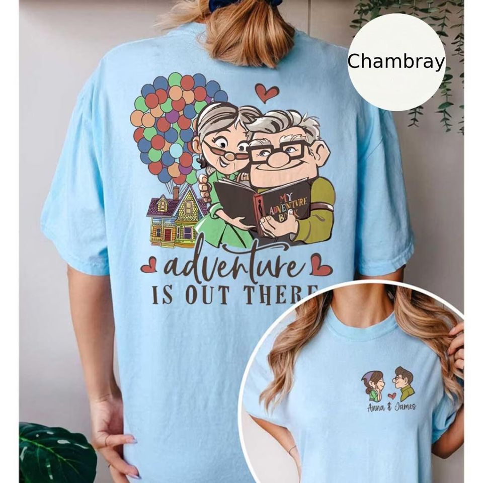 Two-sided Disney Up Shirt, Personalized Carl And Ellie Shirt