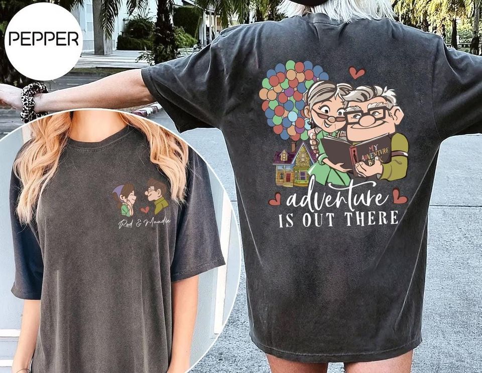 Two-sided Disney Up Shirt, Personalized Carl And Ellie Shirt