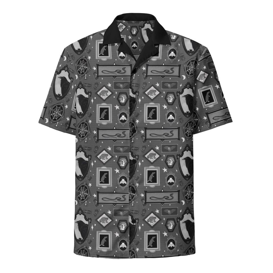 Gothic Animal Gallery Unisex button shirt, Spooky Season Button Down