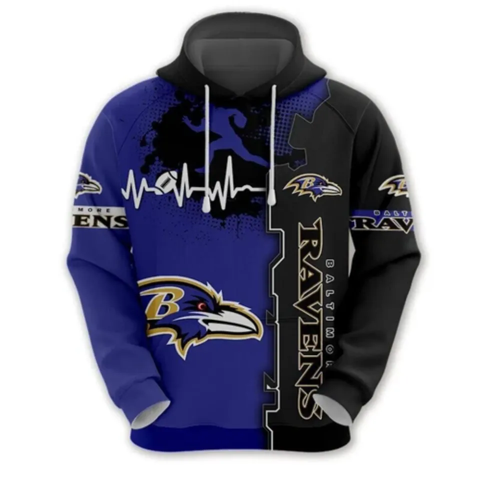 Baltimore Ravens Hoodies Men's Hooded Sweatshirts Pullover Jacket Coat