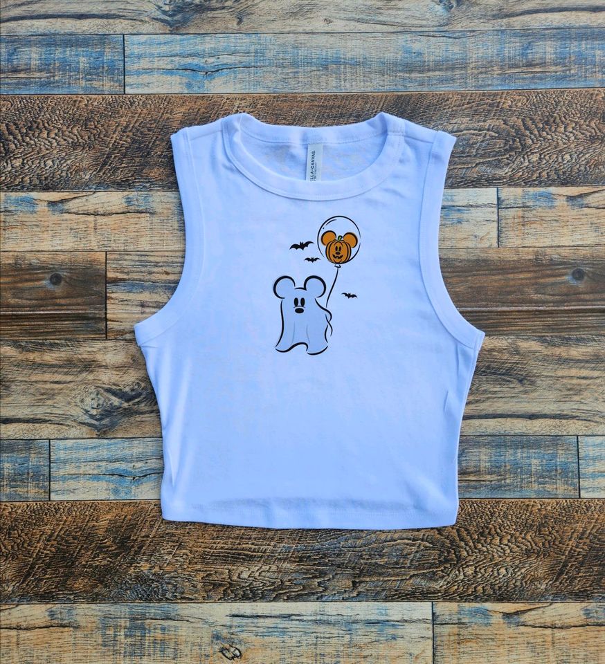 Ghost Mickey Crop Tank, Disney Ghost tank