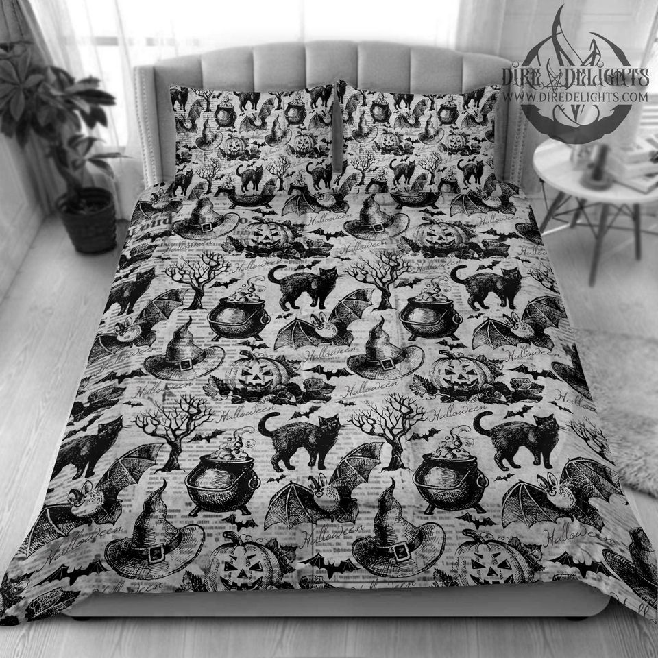 Halloween Bedding set, Vintage Halloween Decoration