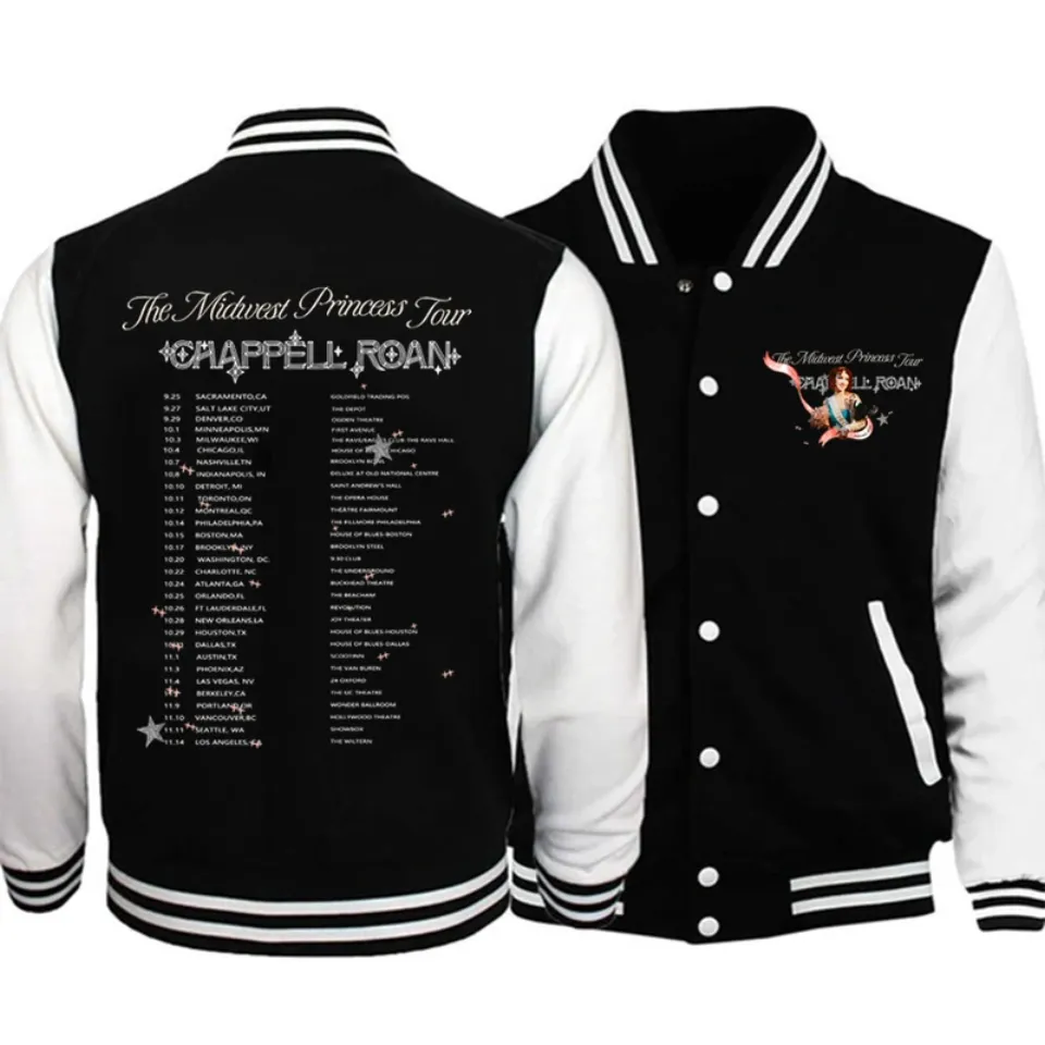Chappell Roan The Midwest Princess Tour Date Times  Baseball Jacket