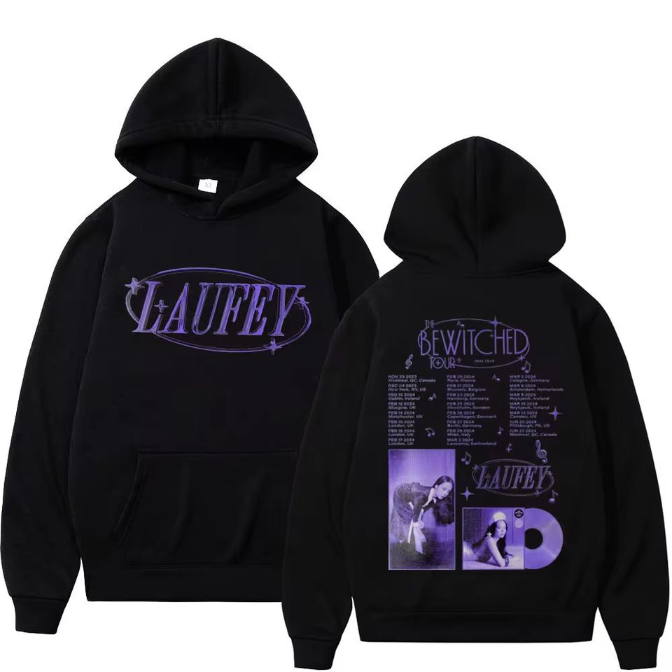 Singer Laufey The Bewitched Tour Print Hoodie, Fashion Trend Aesthetics Hoodie, Harajuku Hip Hop Oversized Pullovers Unisex