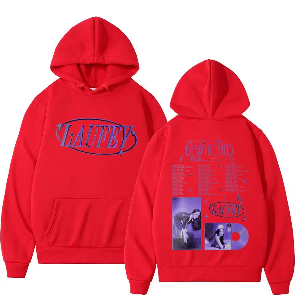 Singer Laufey The Bewitched Tour Print Hoodie, Fashion Trend Aesthetics Hoodie, Harajuku Hip Hop Oversized Pullovers Unisex