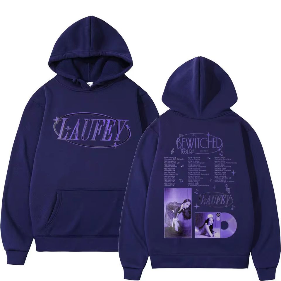 Singer Laufey The Bewitched Tour Print Hoodie, Fashion Trend Aesthetics Hoodie, Harajuku Hip Hop Oversized Pullovers Unisex