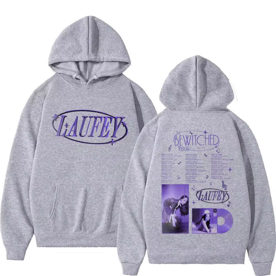 Singer Laufey The Bewitched Tour Print Hoodie, Fashion Trend Aesthetics Hoodie, Harajuku Hip Hop Oversized Pullovers Unisex