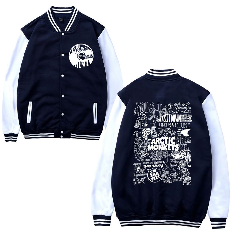 Rapper Vintage Arctic Monkeys Graphic Print Baseball Jacket