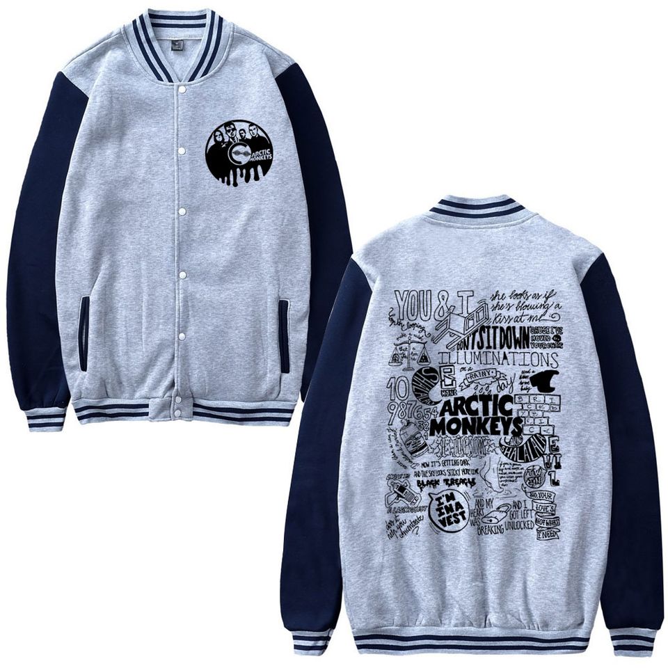 Rapper Vintage Arctic Monkeys Graphic Print Baseball Jacket