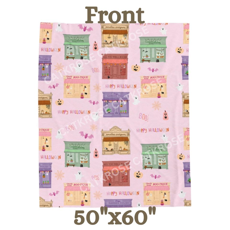 Halloween Storefront Lightweight Velveteen Plush Blanket