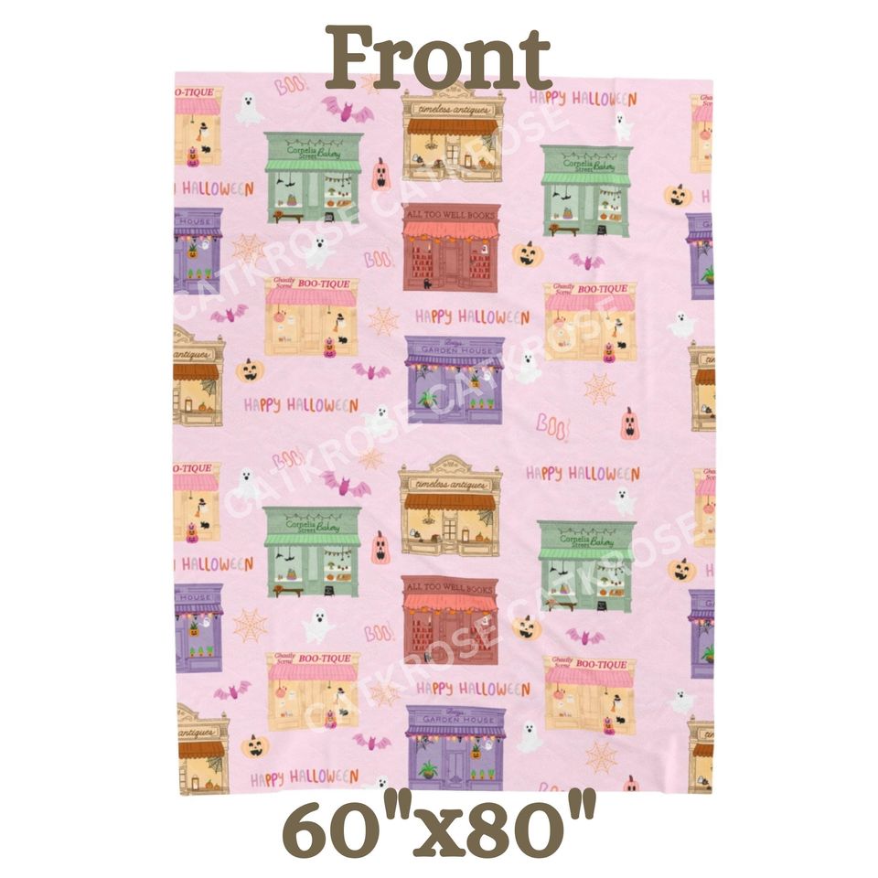 Halloween Storefront Lightweight Velveteen Plush Blanket