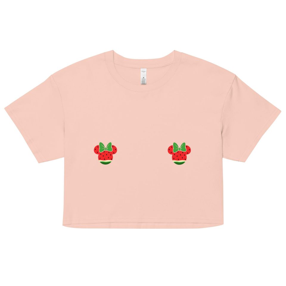 Watermelon Mickey Mouse Nips Disney World Land Magic Kingdom Fruit Summer Crop Top