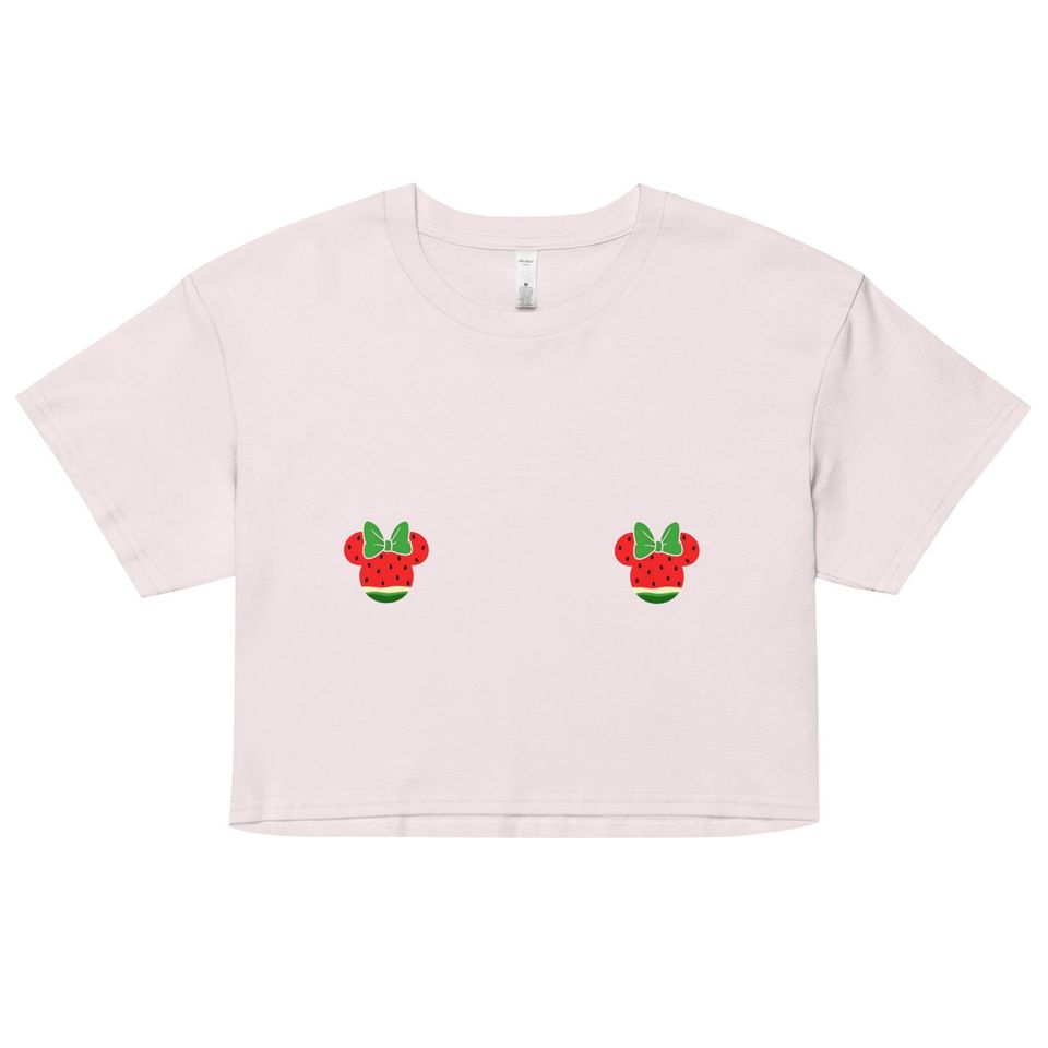 Watermelon Mickey Mouse Nips Disney World Land Magic Kingdom Fruit Summer Crop Top