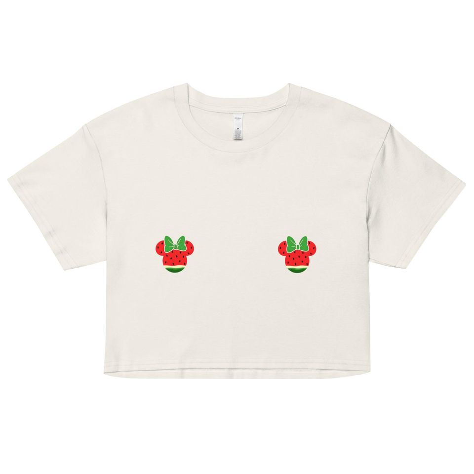 Watermelon Mickey Mouse Nips Disney World Land Magic Kingdom Fruit Summer Crop Top