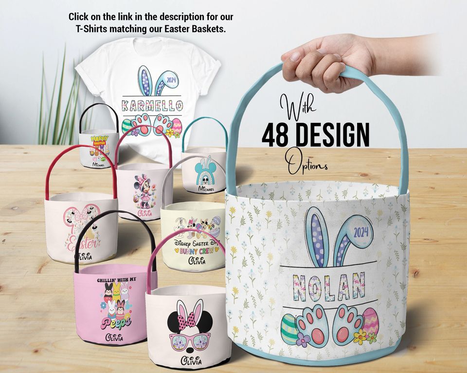 Personalized Easter Basket, Custom Easter Baskets, First Easter Bunny Basket, Easter Egg Basket, Easter Basket Boy & Girl, Easter Tote Bag