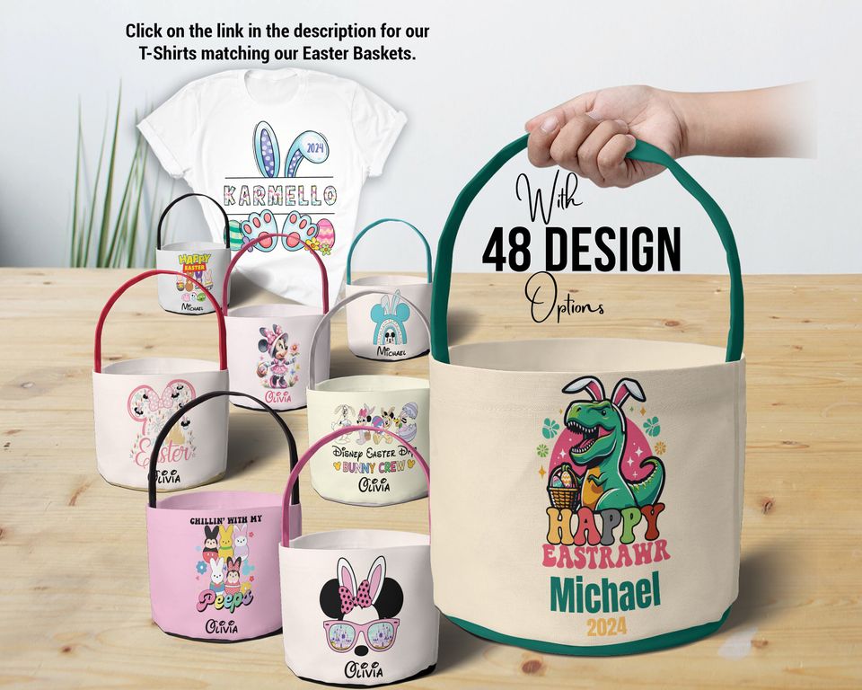 Dinosaur Easter basket, Custom Boy & Girl Easter Basket, Easter Tote, Eastrawr Basket, Personalized Easter Basket, Easter Basket With Name