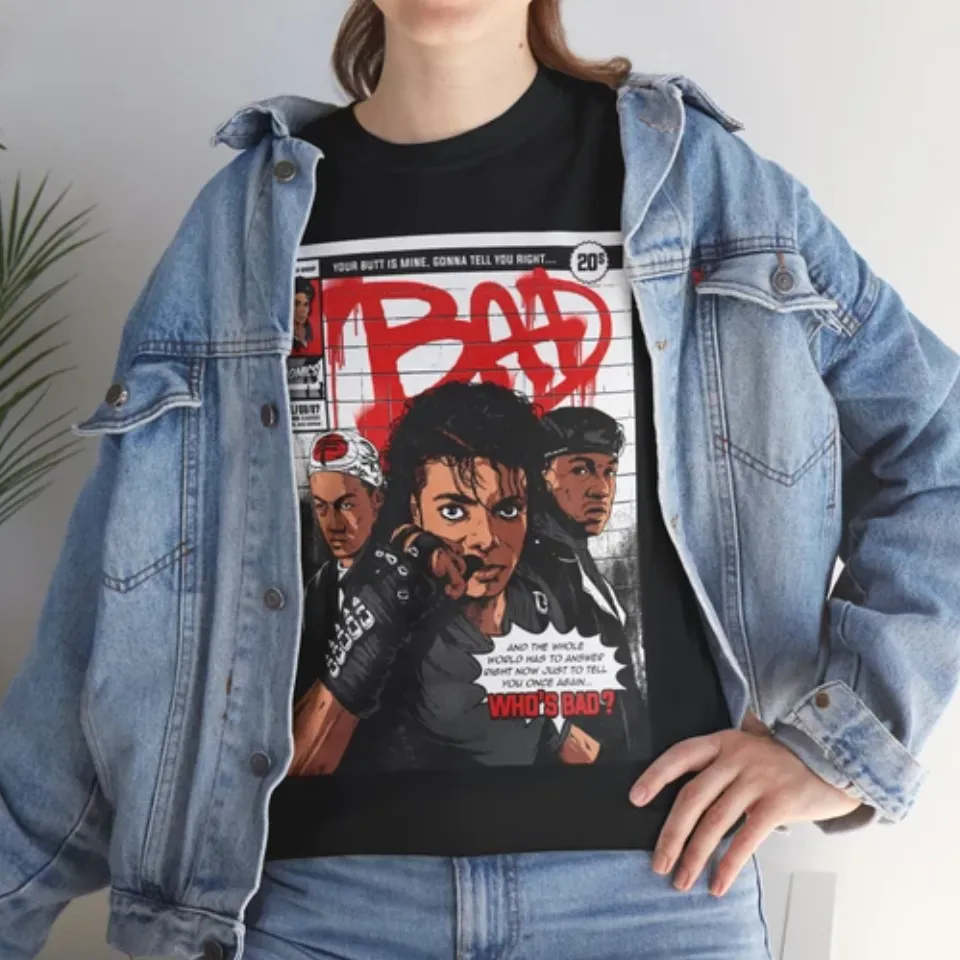 Michael Jackson Bad T shirt Unisex Heavy Cotton Tee
