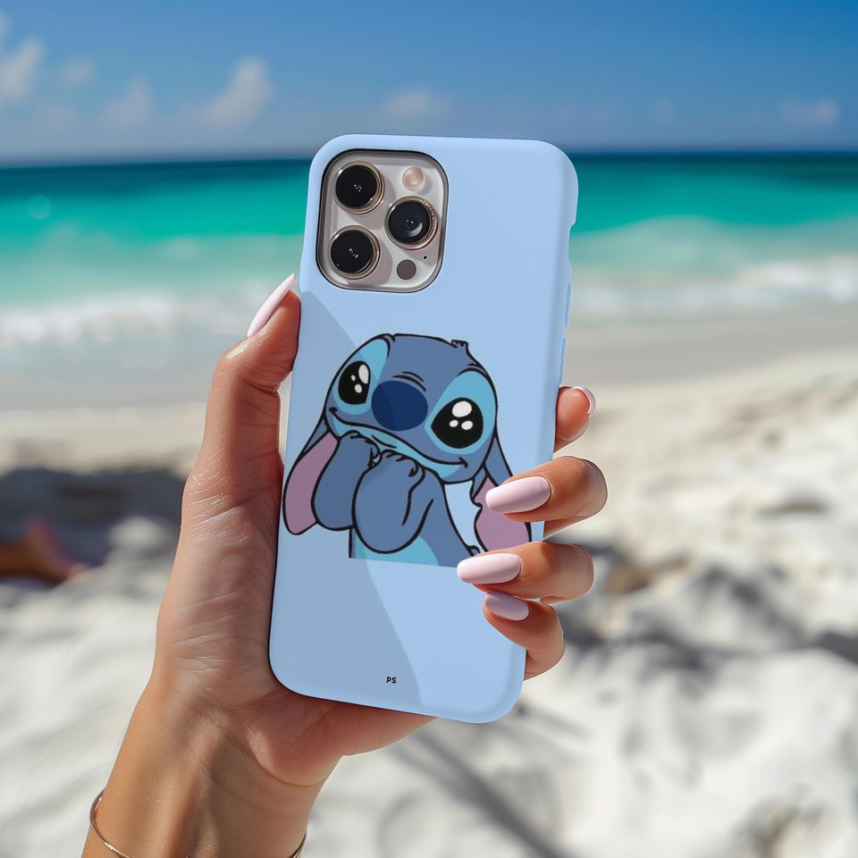 Cute Stitch Phone Case, Cartoon Stitch iPhone Case, iPhone 15
