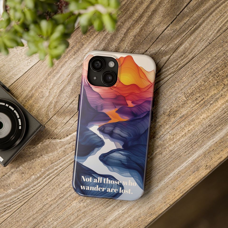 Not Lost JRR Tolkien Quote iPhone Case, Motivational Quote Phone Case