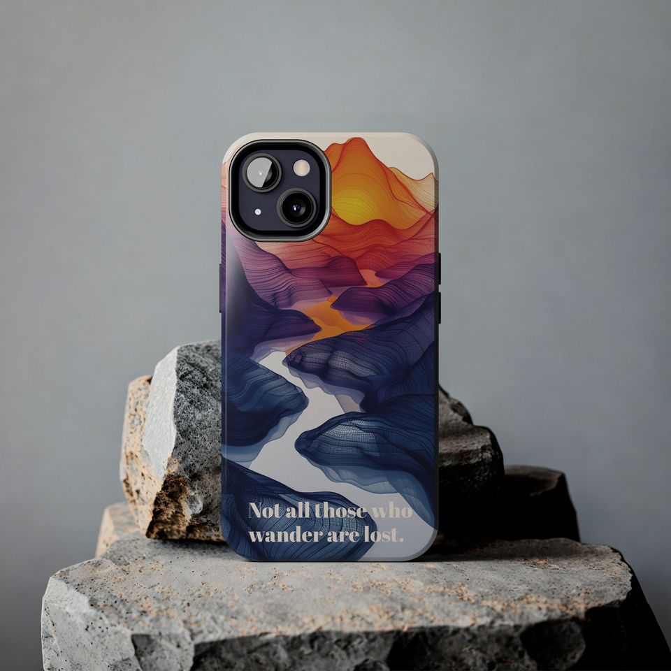 Not Lost JRR Tolkien Quote iPhone Case, Motivational Quote Phone Case