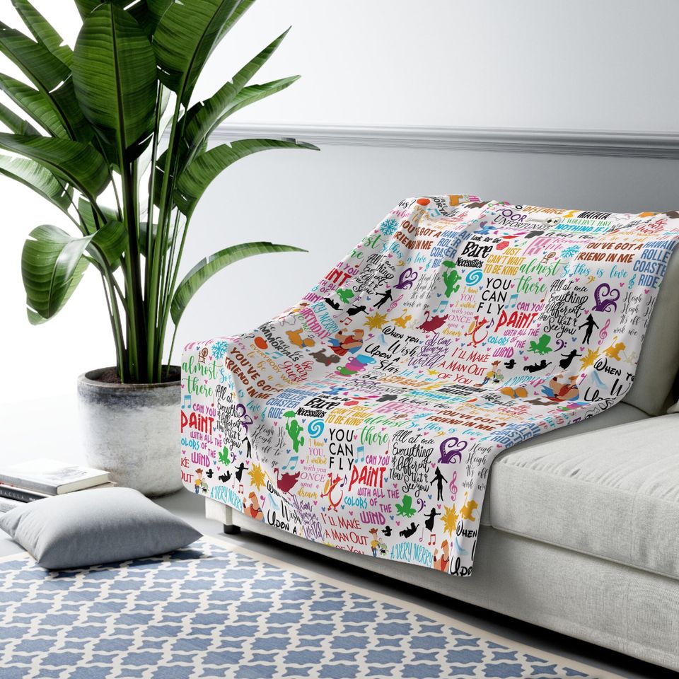 Disney Movie Music Inspired Sherpa Fleece Blanket