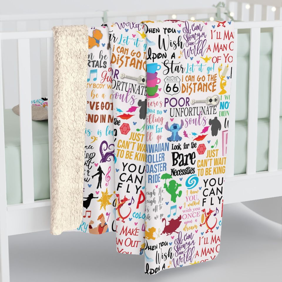 Disney Movie Music Inspired Sherpa Fleece Blanket