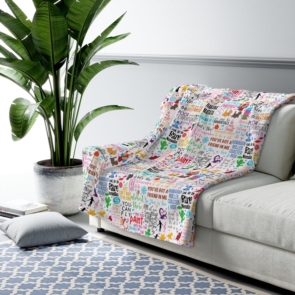 Disney Movie Music Inspired Sherpa Fleece Blanket