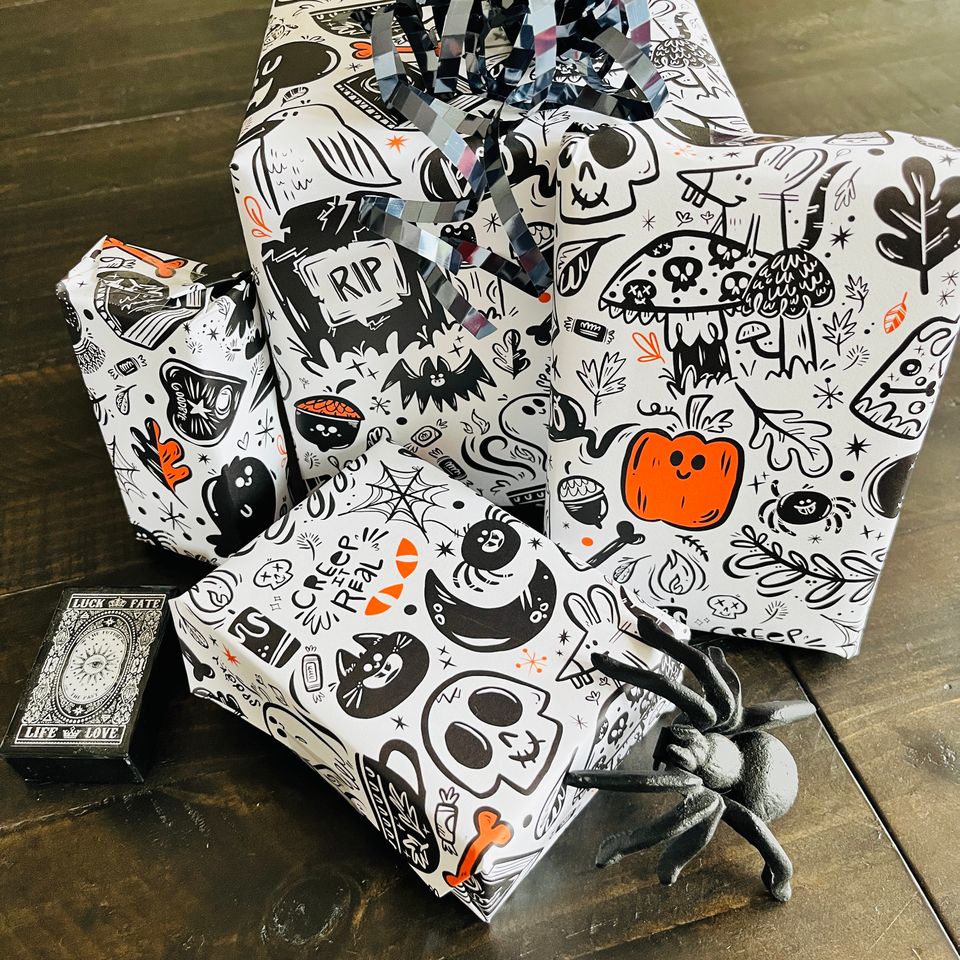 Stay Spooky Wrapping Paper Sheets - Each Sheet 20x29 - wrap gift present sheet