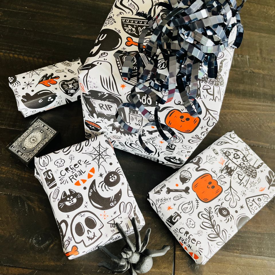 Stay Spooky Wrapping Paper Sheets - Each Sheet 20x29 - wrap gift present sheet