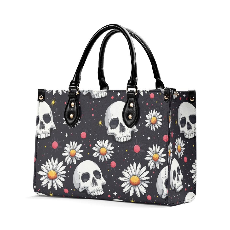 Luxury Leather Gothic Skull Handbag