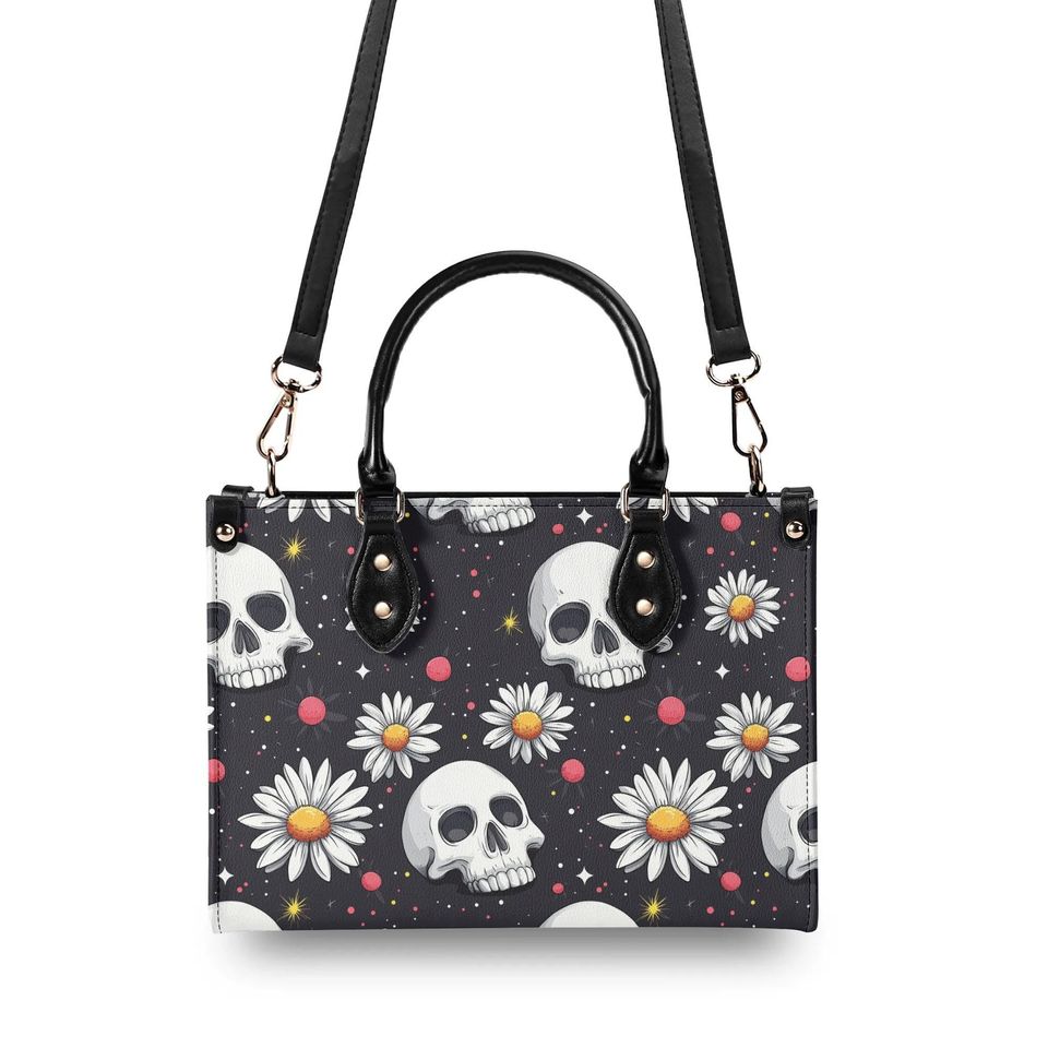 Luxury Leather Gothic Skull Handbag