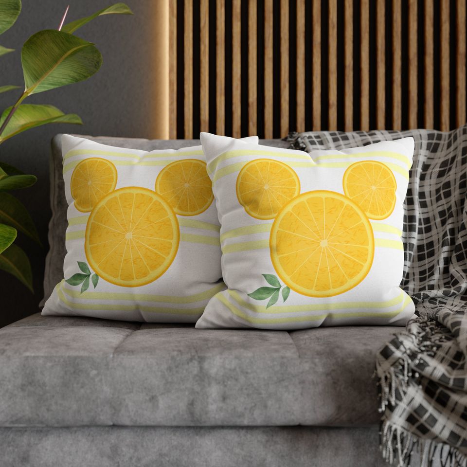 Mickey Orange Throw Pillow, Mickey Cushion, Disney Cushion, Minnie Pillow