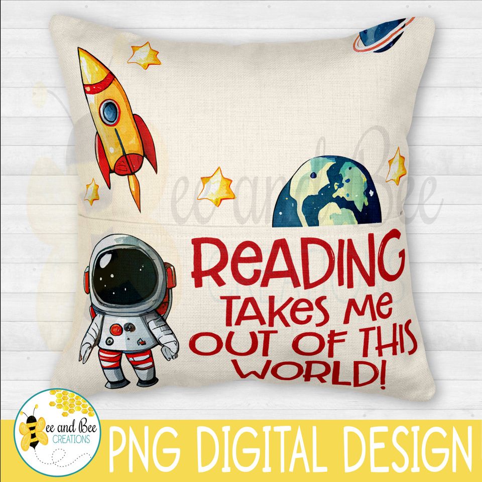 Outer Space Sublimation PNG file for Book Pillow With Pocket, Read Me A Story