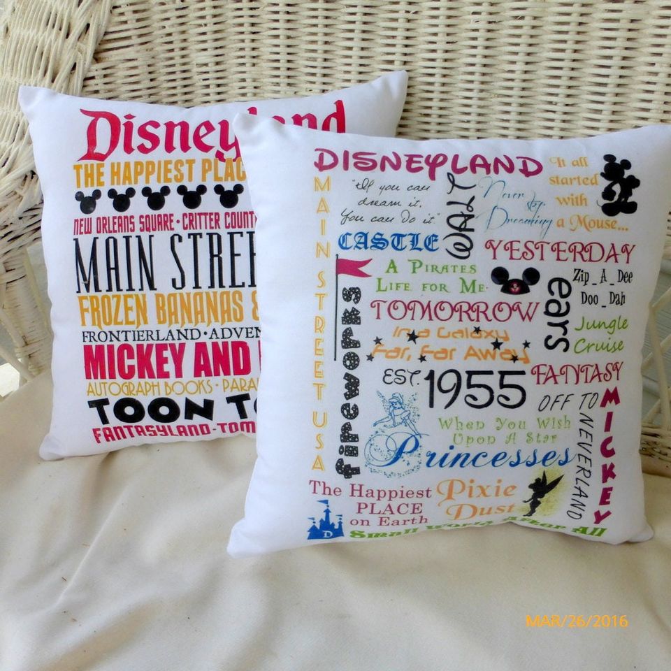 Disneyland Subway Art, Disney pillows, Mickey Mouse pillows