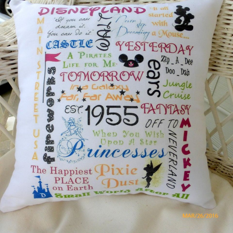 Disneyland Subway Art, Disney pillows, Mickey Mouse pillows