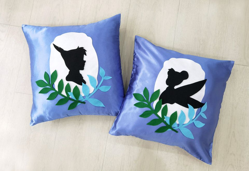 Neverland Peter Pan Tinkerbell Cameo Decorative Spring Green Pillow Cover