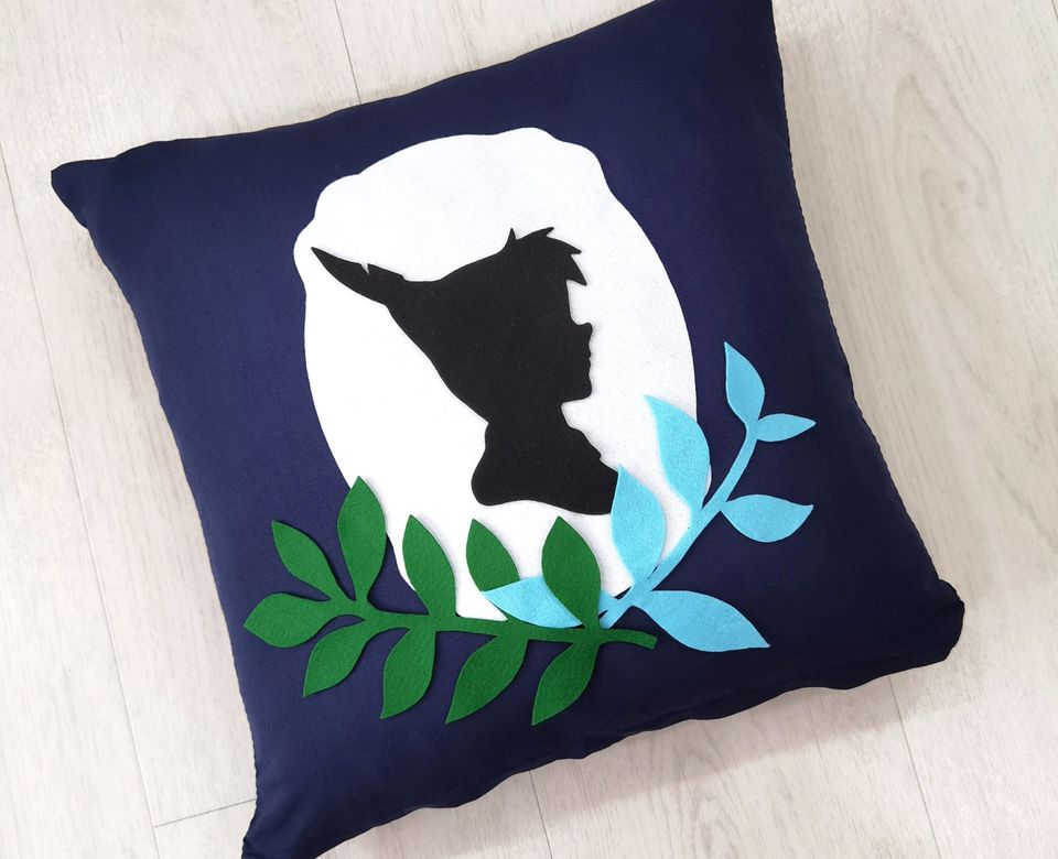 Neverland Peter Pan Tinkerbell Cameo Decorative Spring Green Pillow Cover