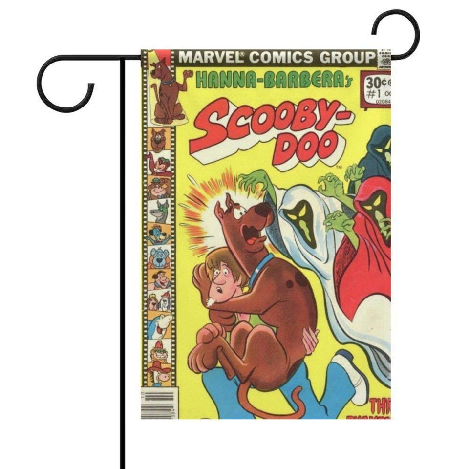 Scooby-Doo Halloween Garden Flag - Vintage Comic Book Design, Spooky Retro Decor