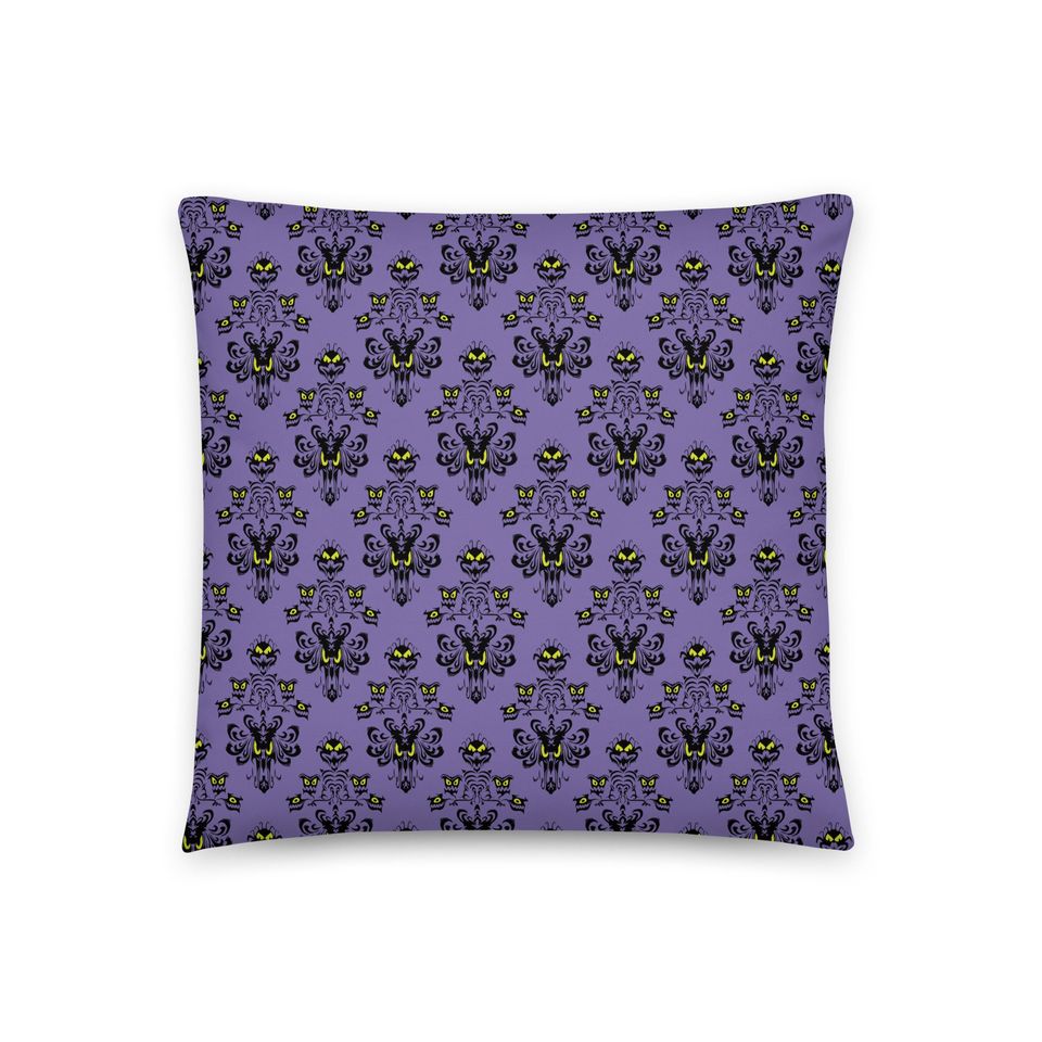 Haunted Mansion Wallpaper Throw Pillow 18"x18"