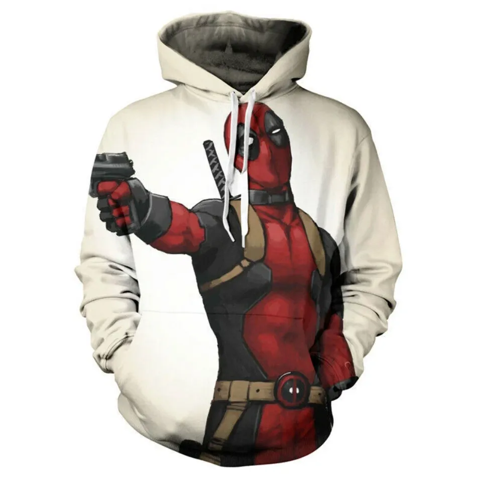 Marvel Deadpool Men 3D Print Hoodie Cosplay Character Jacket Pullover
