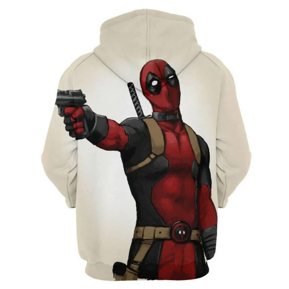 Marvel Deadpool Men 3D Print Hoodie Cosplay Character Jacket Pullover