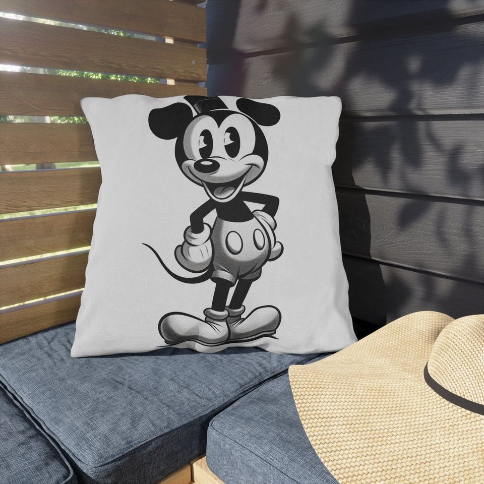 Vintage Style Steamboat Willie Decorative Pillow