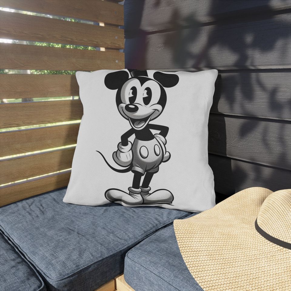 Vintage Style Steamboat Willie Decorative Pillow