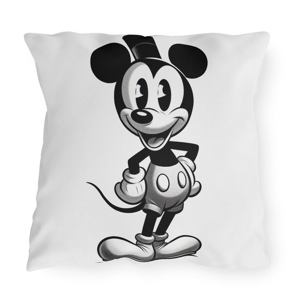 Vintage Style Steamboat Willie Decorative Pillow