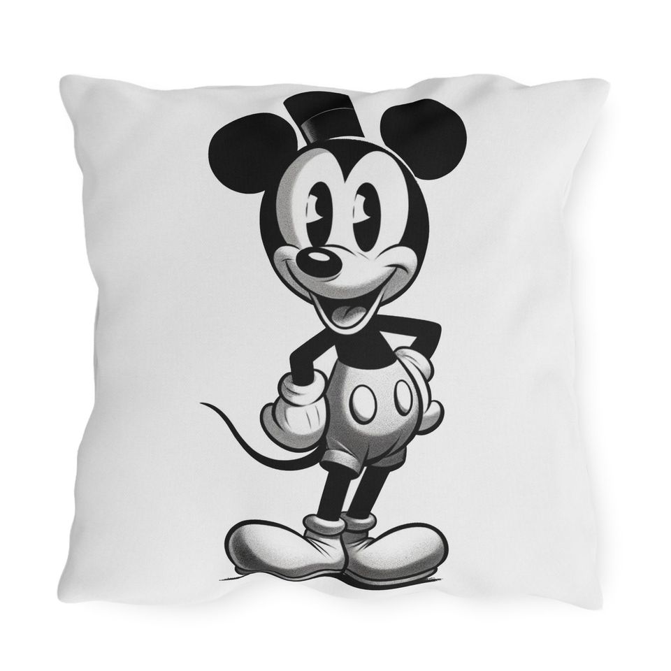 Vintage Style Steamboat Willie Decorative Pillow