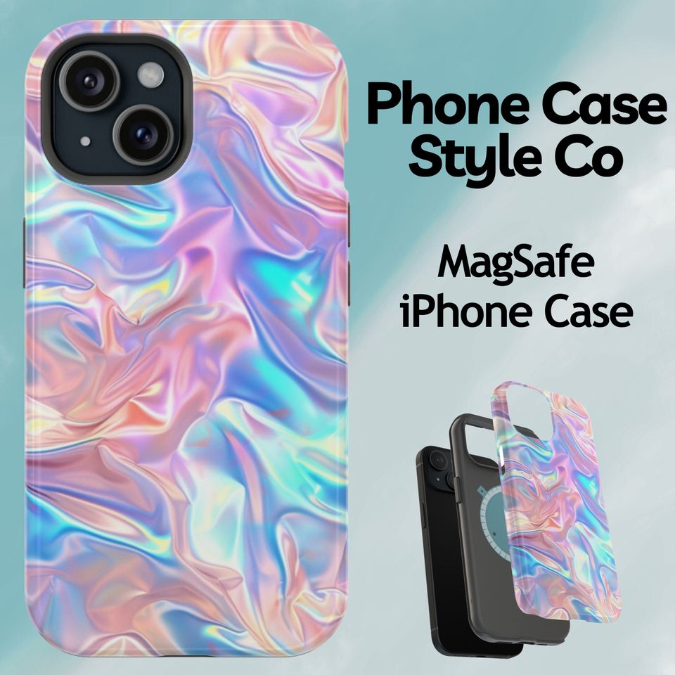 iPhone MagSafe Compatible Iridescent Print Phone Case Trendy Cute