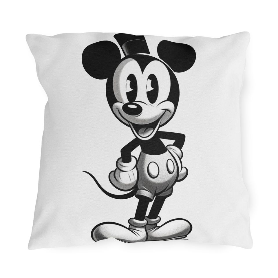 Vintage Style Steamboat Willie Decorative Pillow