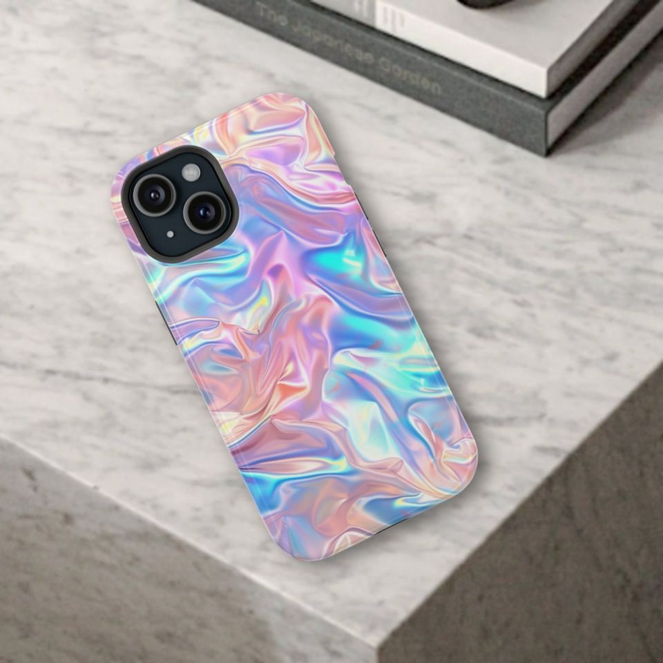iPhone MagSafe Compatible Iridescent Print Phone Case Trendy Cute