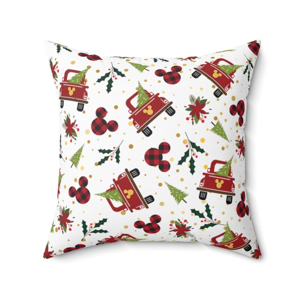 Disney Christmas Tree Pillow Case, Hidden Mickey, Cushion, Disney Bedding